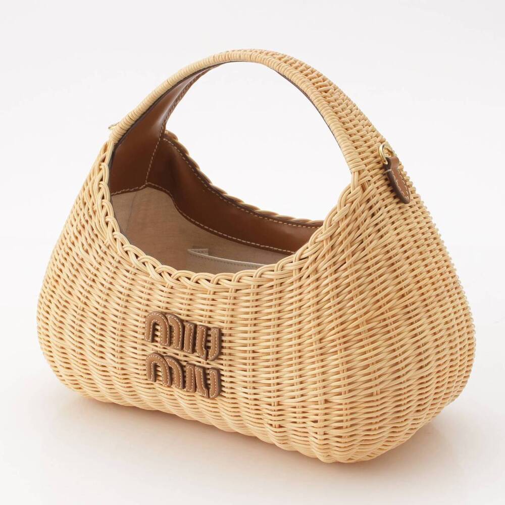 Miu Miu Handbag Wicker Rattan Wonder Logo